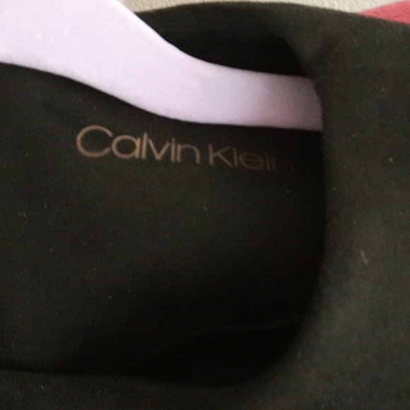 Calvin Klein Sleeveless Fit and Flare Dress with Faux Leather Trim - Picture 4 of 9